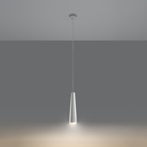 Lustra suspendata Electra din ceramica Alb 8x8x132 cm - Img 3