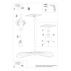 Lustra suspendata Eskola Negru 140x140x150 cm - Img 5