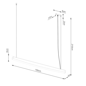 Lustra suspendata LED Jorun 150 Alb 4000K 150x3x210 cm - Img 8