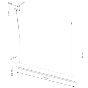 Lustra suspendata LED Lykke Stejar 4000K 120x3.5x150 cm - Img 11