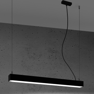 Lustra suspendata LED Pinne Negru 4000K 67x6x150 cm - Img 3