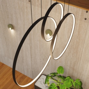 Lustra suspendata LED Rio 3 Negru 4000K 160x20x200 cm - Img 7