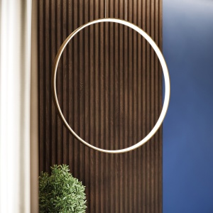 Lustra suspendata LED Rio Auriu 3000K 55x16x150 cm - Img 15