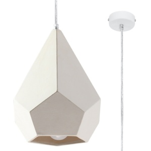 Lustra suspendata Pavlus din ceramica Alb 25x25x135 cm