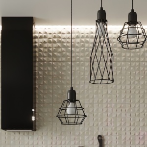 Lustra suspendata Suba Negru 12x12x139 cm - Img 5