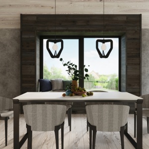 Lustra suspendata Tres Negru 33x33x130 cm - Img 6