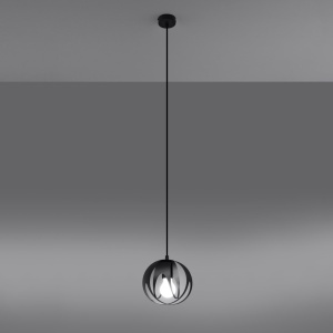 Lustra suspendata Tulos Negru 16x16x125 cm - Img 3