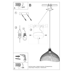 Lustra suspendata Umb Alb 40x40x125 cm - Img 5