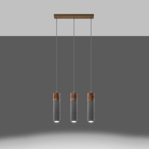 Lustra suspendata Zane Natural 45x6x120 cm - Img 3