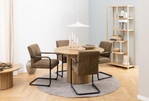 Masa dining Yale, Natural, 75x120x120 cm - Img 3