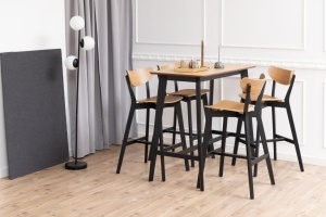 Masa tip bar Roxby, Natural, 105x120x60 cm - Img 3