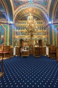 Mocheta biserica, Lotos, Albastru, 400x1000 cm, Delta 15033 810