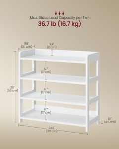 Pantofar modular Vasagle, Custos, Alb perlat, 63x30x66 cm - Img 2