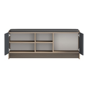 Pantofar tip bancheta, Zulla, Antracit, 37x110x43 cm - Img 2