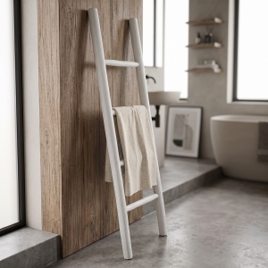 Scara decorativa Morjeve, Alb pal, 6x45x150 cm