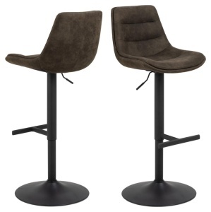 Scaun de bar Adisa V2, Gri, 95x47x52.5 cm - Img 4