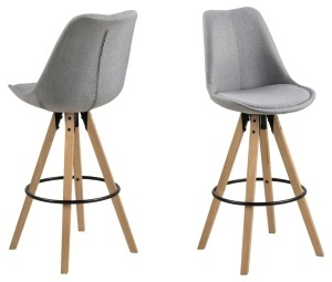 Scaun de bar Dima, Gri, 111.5x48.5x55 cm - Img 2