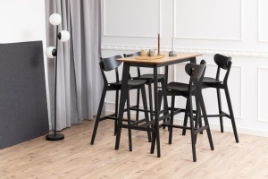 Scaun de bar Roxby, Negru, 105x45x49 cm - Img 2