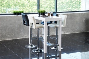 Scaun de bar Sylvia, Alb, 115x41.5x52 cm