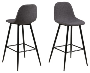 Scaun de bar Wilma V2, Gri, 101x46.6x51 cm - Img 3