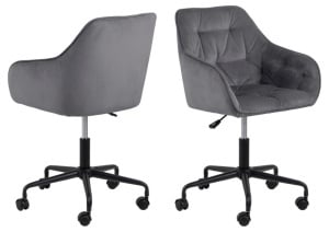 Scaun de birou Brooke, Gri, 88.5x59x58.5 cm - Img 3