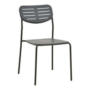 Scaun de gradina Stivuibil, Deraby, Negru, 45.5x52.5x83 cm