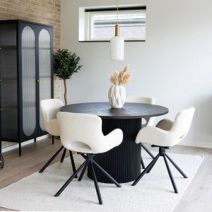 Scaun dining Amorim, Alb/Bej, 58x59x82.5 cm - Img 3