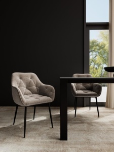 Scaun dining Brooke, Bej, 83x58x55 cm