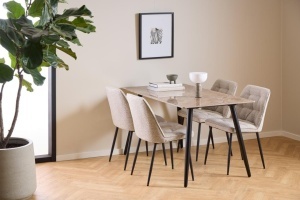 Scaun dining Brooke, Bej, 84x50x55 cm - Img 3