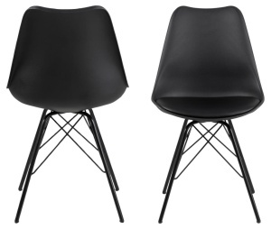 Scaun dining Eris, Negru, 85.5x48.5x54 cm - Img 4