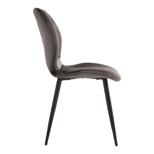 Scaun dining Jelour, Gri inchis, 54.5x55x84.5 cm - Img 3