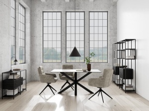 Scaun dining Roger, Gri, 90x62x67 cm - Img 6