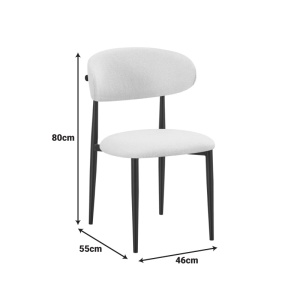 Scaun Folegio, Ivory, 46x55x80 cm - Img 2