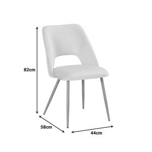 Scaun Nelda, Bej, 44x58x82 cm - Img 2