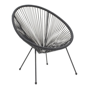 Scaun scoica de gradina, Acapulco, Negru, 68.5x74.5x84 cm