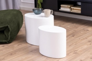 Set 2 piese Masute de cafea Mice V1, Alb, 40x33x48 cm - Img 3