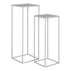 Set 2 piese Suporturi pentru ghivece Beja, Gri, 22x22x60 cm
