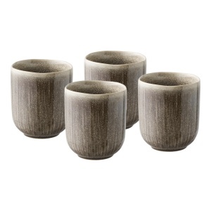 Set 4 piese Canita decorativa Viola, Gri, 8x8x9.5 cm