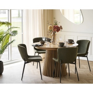 Set 5 piese Masa dining si scaune Osaka, Natural, 120x59x75 cm