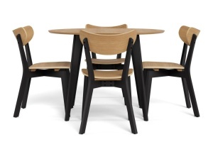 Set 5 piese Masa dining si Scaune Roxby V1, Natural, 76x105x105 cm - Img 5