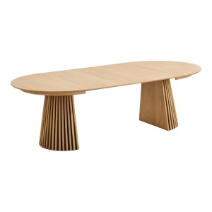 Set 7 piese Masa dining si scaune Osaka, Nuc natural, 120x120x78 cm - Img 3