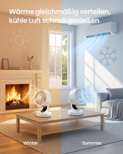 Ventilator, Island, Songmics, Alb, 25x26x38.4 cm - Img 6