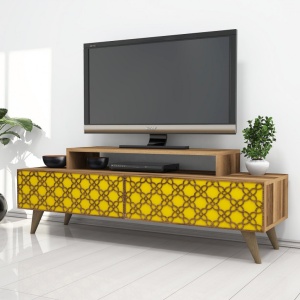 Έπιπλο TV City-Walnut, Yellow
