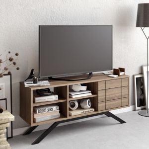 Έπιπλο TV North-Μαύρο, Walnut