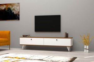 Έπιπλο TV Paris-Λευκό, Walnut