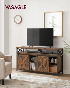 Έπιπλο TV, Vasagle, Καφέ-Μαύρο, 147x40x76 cm