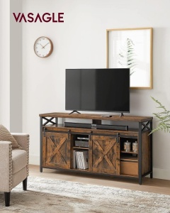 Έπιπλο TV, Vasagle, Καφέ-Μαύρο, 147x40x76 cm
