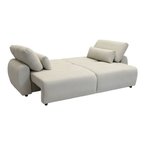 Αναδιπλούμενος καναπές 3 θέσεων Hungie, Μπεζ, 250x92x89 cm - Img 3