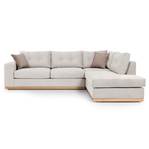 Αριστερός Γωνιακός Καναπές Boston Κρεμ - Mocha - Natural 280x225x95 cm - Img 2
