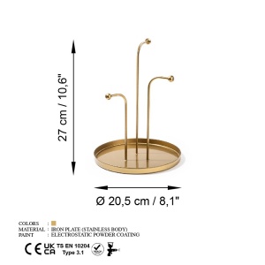 Βάση κοσμημάτων GED-004 Χρυσό 20.5x20.5x27 cm - Img 7